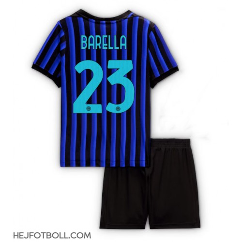 Inter Milan Nicolo Barella #23 Hemmadräkt Barn 2025-26 Kortärmad (+ Korta byxor)